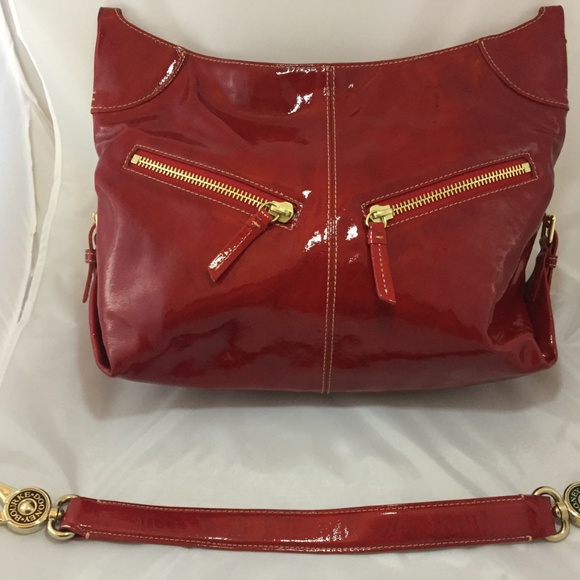 Red and black vinyl dooney and bourke purse - Picture 3 of 8